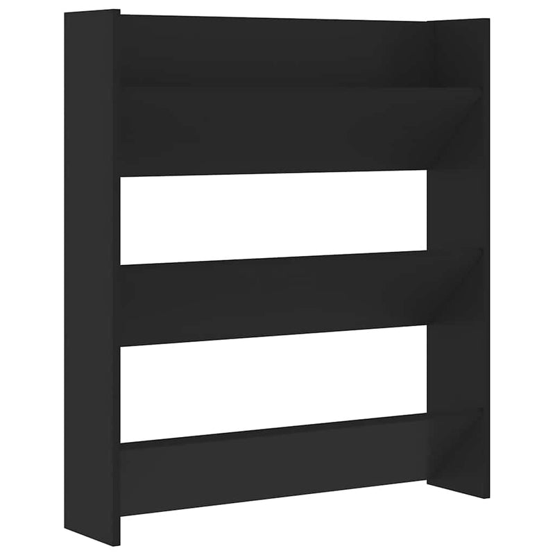 Load image into Gallery viewer, Vidaxl wandschoenenkast 80x18x90 cm bewerkt hout zwart