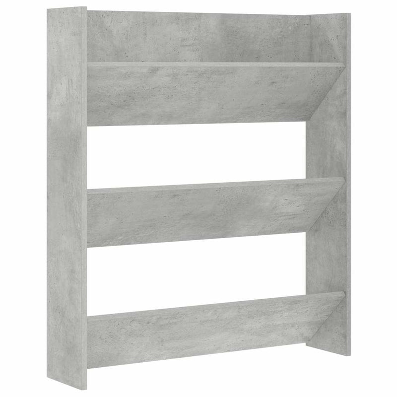 Cargue la imagen en el visor de la galería, Vidaxl wandschoenenkast 80x18x90 cm spaanplaat betongrijs