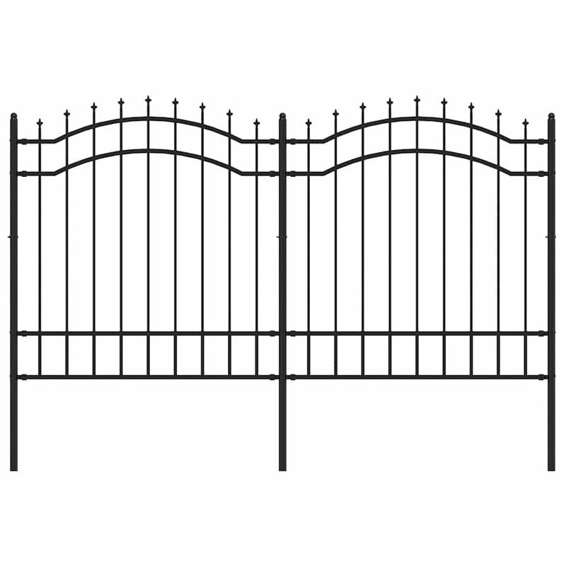 Load image into Gallery viewer, Vidaxl tuinhek met speerpunt zwart 239x125 cm gepoedercoat staal
