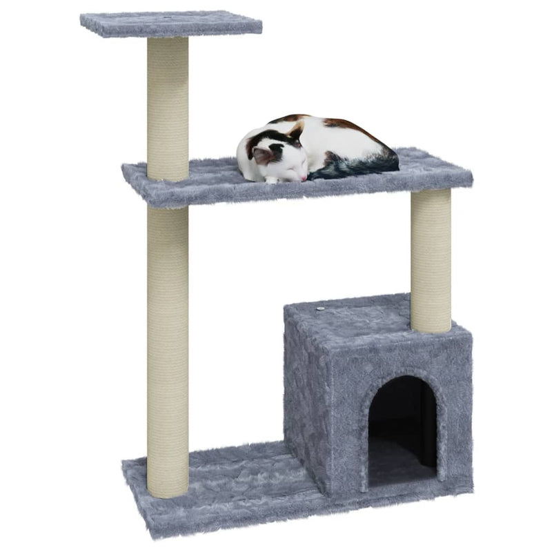 Load image into Gallery viewer, Vidaxl kattenkrabpaal met sisal krabpalen 70 cm lichtgrijs