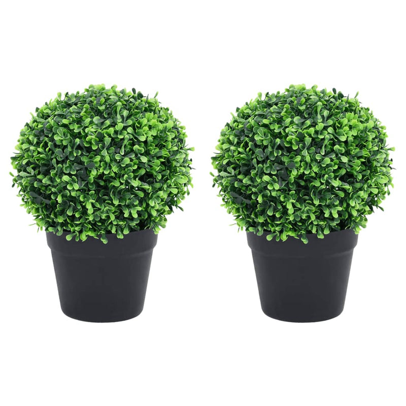 Load image into Gallery viewer, VidaXL Kunstplanten met pot 2 st buxus bolvorming 32 cm groen