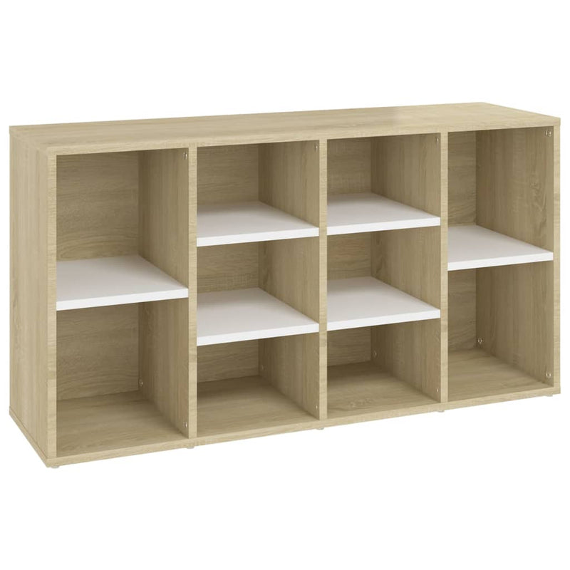 Load image into Gallery viewer, VidaXL Schoenenbank 103x30x54,5 cm bewerkt hout wit sonoma eikenkleur