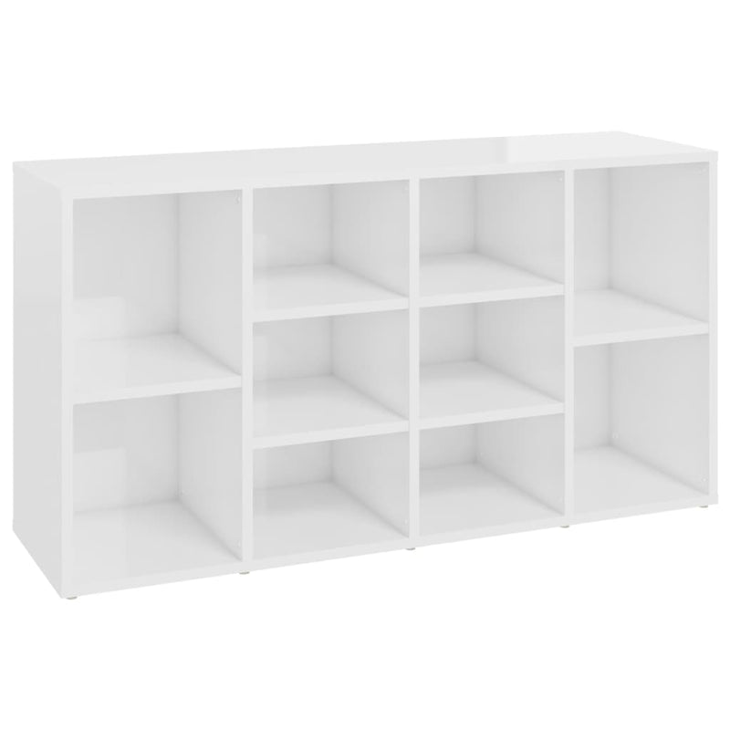Load image into Gallery viewer, Vidaxl schoenenbank 103x30x54,5 cm bewerkt hout hoogglans wit