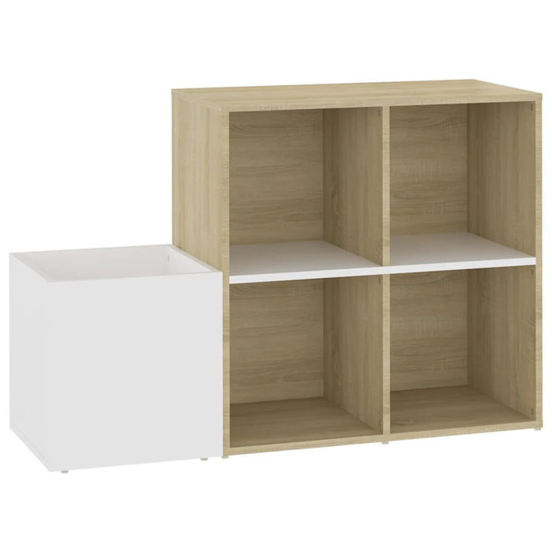 Load image into Gallery viewer, Vidaxl opbergkast 105x35,5x70 cm bewerkt hout wit en sonoma eikenkleur