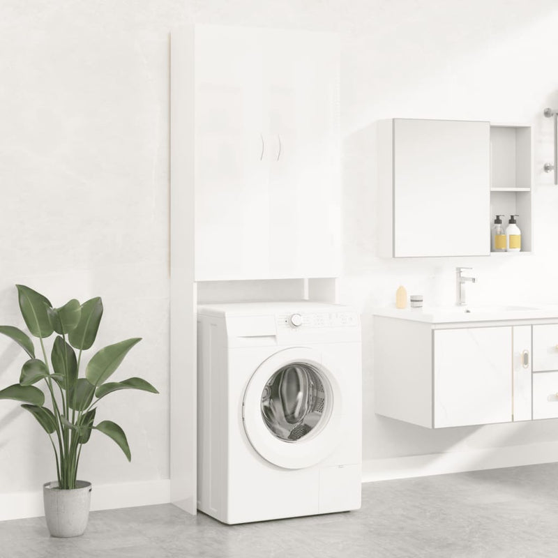 Load image into Gallery viewer, Vidaxl wasmachinekast 64x25,5x190 cm hoogglans wit