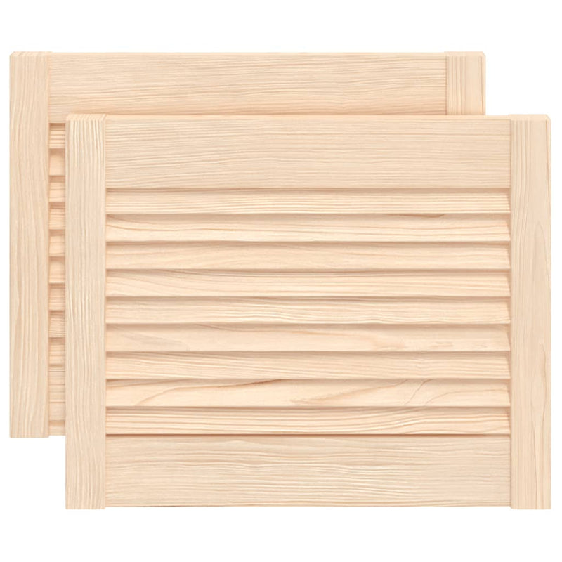Load image into Gallery viewer, Vidaxl kastdeuren met lamellen 2 st 39,5x49,4 cm massief grenenhout