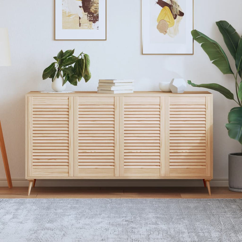 Load image into Gallery viewer, Vidaxl kastdeuren met lamellen 4 st 69x39,4 cm massief grenenhout