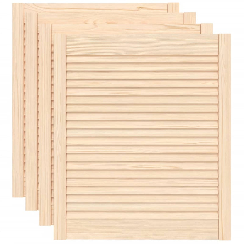 Load image into Gallery viewer, Vidaxl kastdeuren met lamellen 4 st 69x59,4 cm massief grenenhout