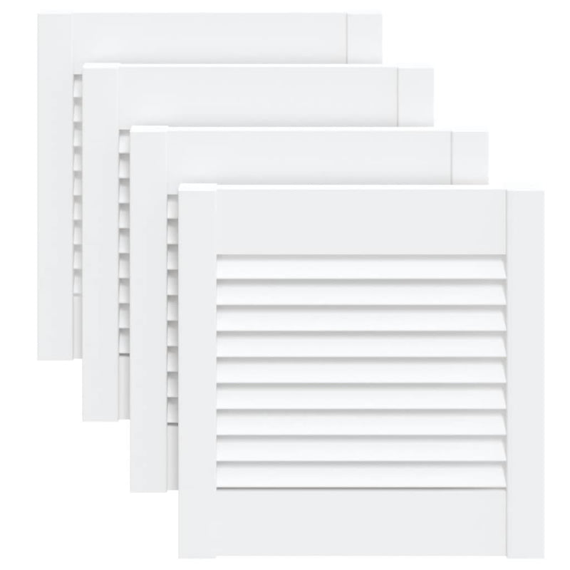 Load image into Gallery viewer, Vidaxl kastdeuren met lamellen 4 st 39,5x39,4 cm grenenhout wit