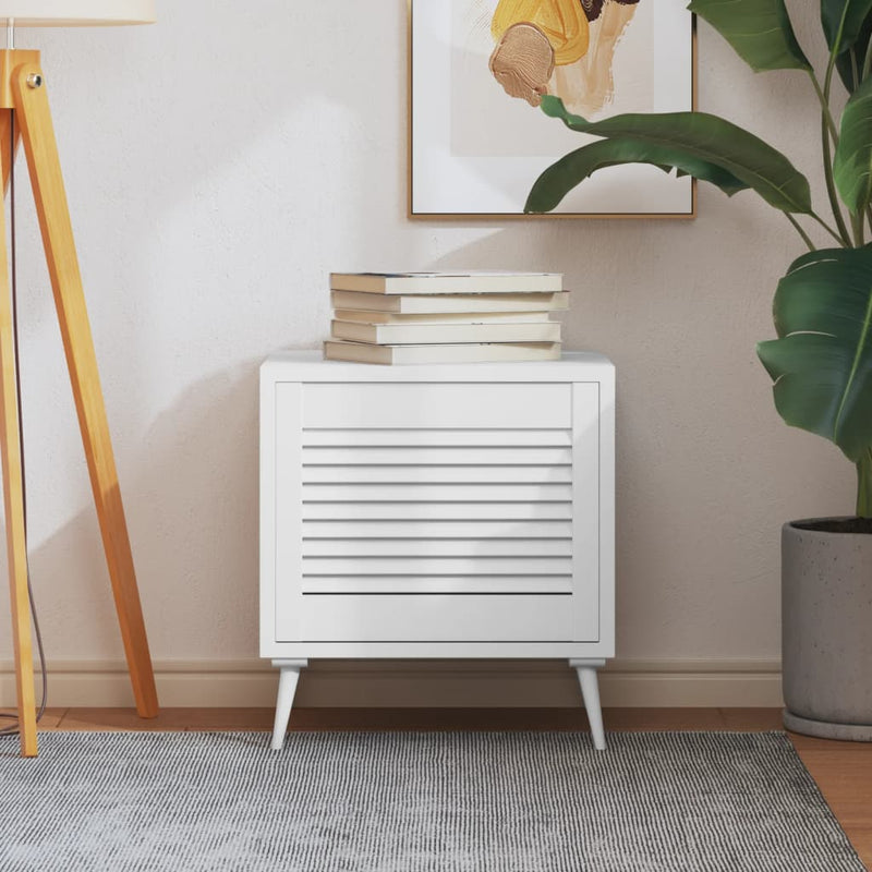 Load image into Gallery viewer, Vidaxl kastdeur met lamellen 39,5x49,4 cm massief grenenhout wit