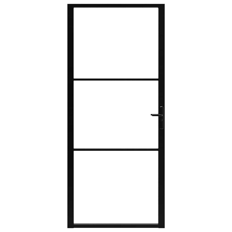Load image into Gallery viewer, Vidaxl binnendeur 102,5x201,5 cm esg-glas en aluminium zwart
