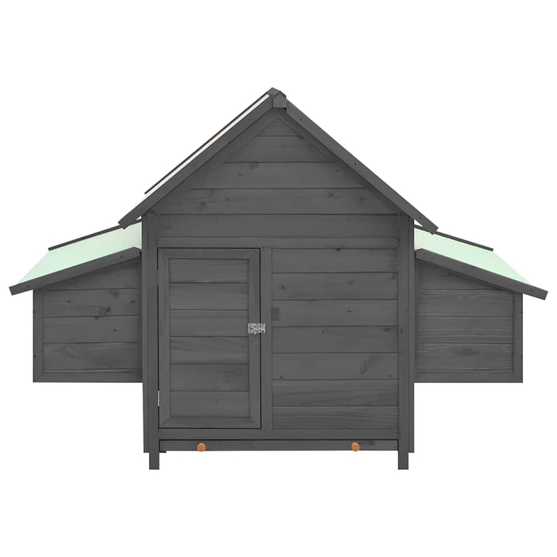 Load image into Gallery viewer, Vidaxl kippenhok 150x96x110 cm massief vurenhout grijs en wit