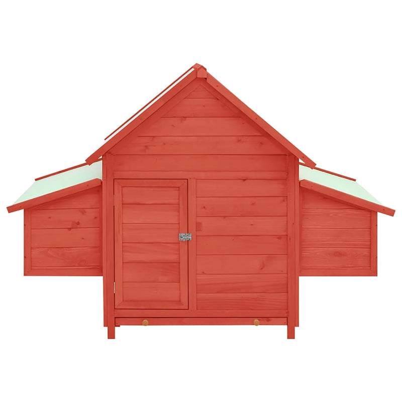 Load image into Gallery viewer, Vidaxl kippenhok 150x96x110 cm massief vurenhout rood en wit