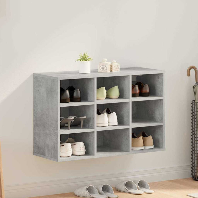 Cargue la imagen en el visor de la galería, Vidaxl schoenenkast betongrijs 77,5 x 30 x 51 cm bewerkt hout