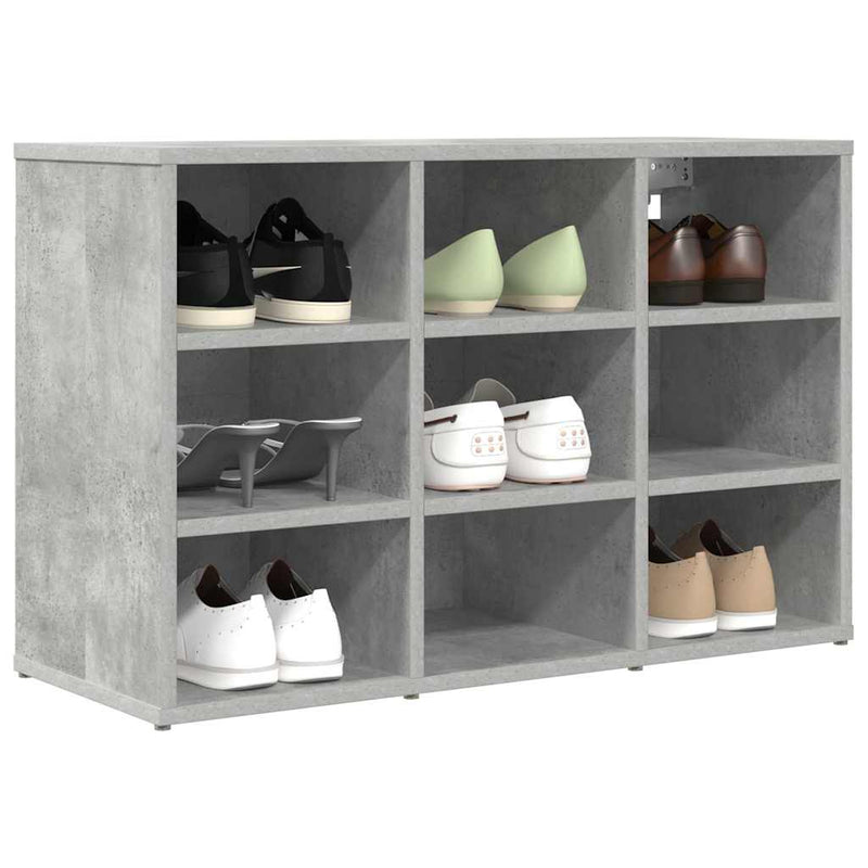 Cargue la imagen en el visor de la galería, Vidaxl schoenenkast betongrijs 77,5 x 30 x 51 cm bewerkt hout