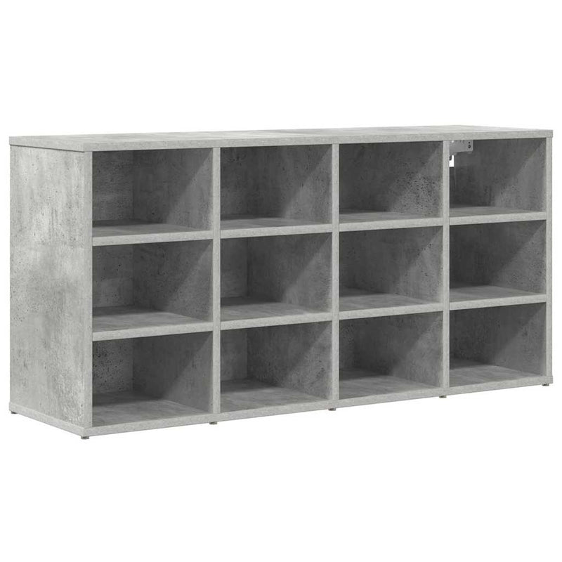 Cargue la imagen en el visor de la galería, Vidaxl schoenenkast met plank betongrijs 103 x 30 x 51 cm bewerkt hout
