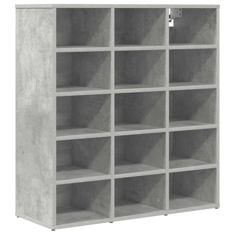 Cargue la imagen en el visor de la galería, Vidaxl schoenenkast betongrijs 77,5 x 30 x 83,5 cm bewerkt hout