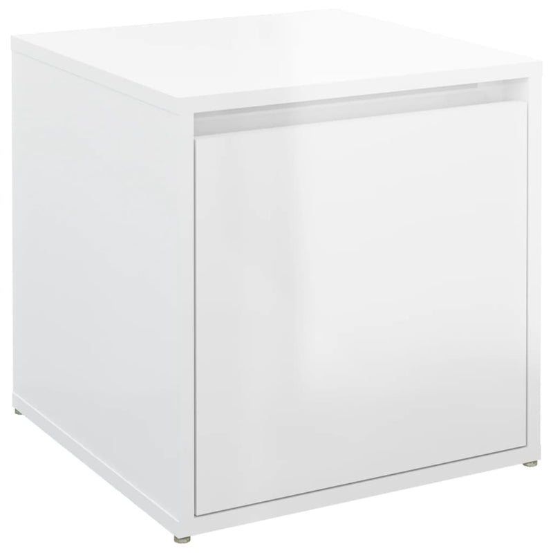 Load image into Gallery viewer, VidaXL Opbergbox met lade 40,5x40x40 cm bewerkt hout hoogglans wit
