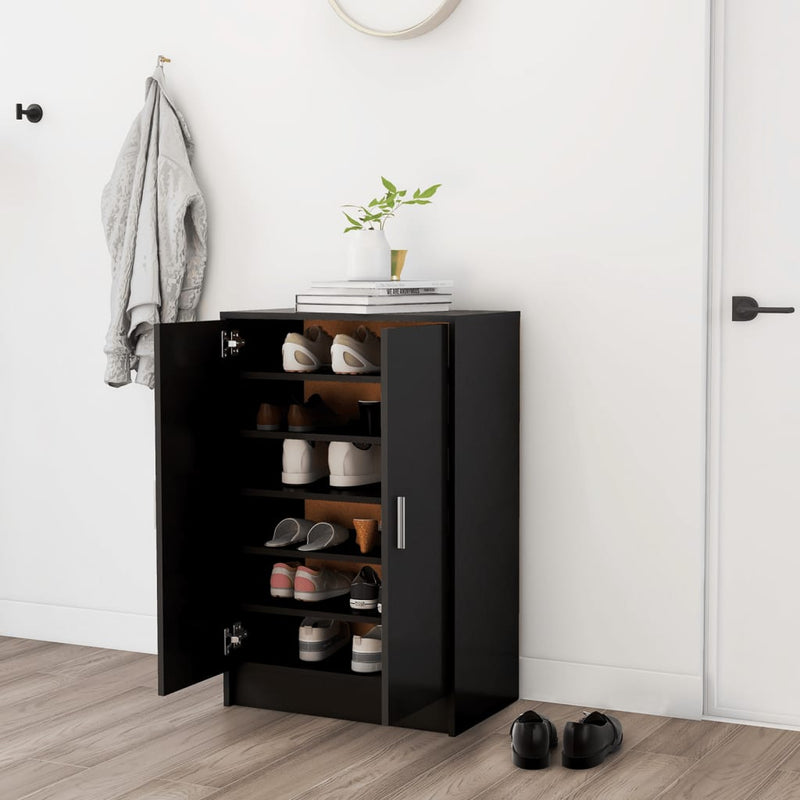 Load image into Gallery viewer, VidaXL Schoenenkast 60x35x92 cm bewerkt hout zwart