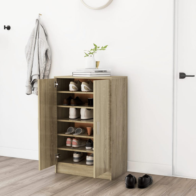 Load image into Gallery viewer, VidaXL Schoenenkast 60x35x92 cm bewerkt hout sonoma eikenkleurig