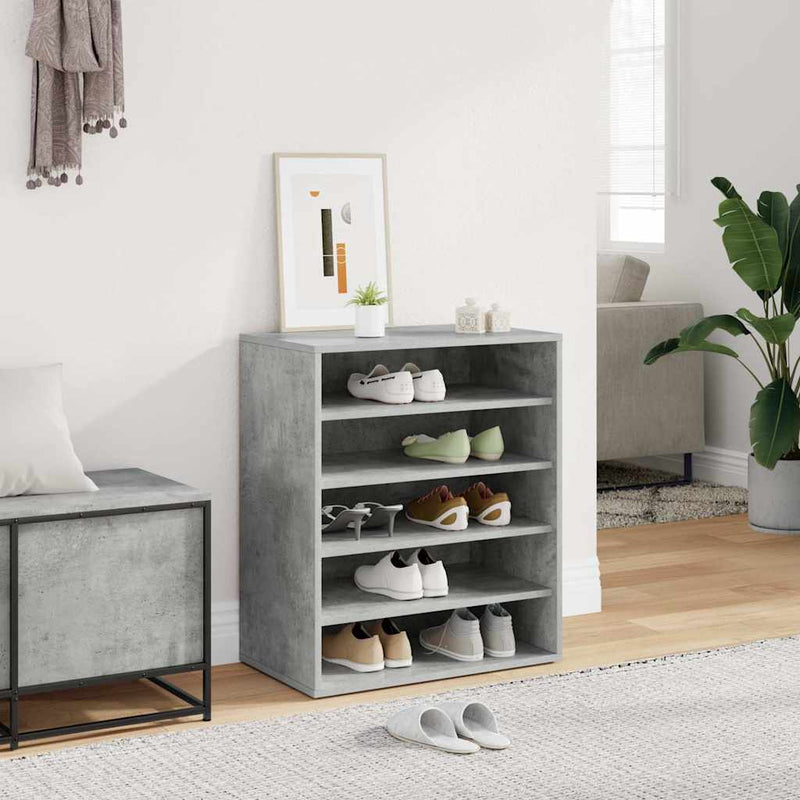 Load image into Gallery viewer, Vidaxl schoenenkast 60x35x70 cm bewerkt hout betongrijs