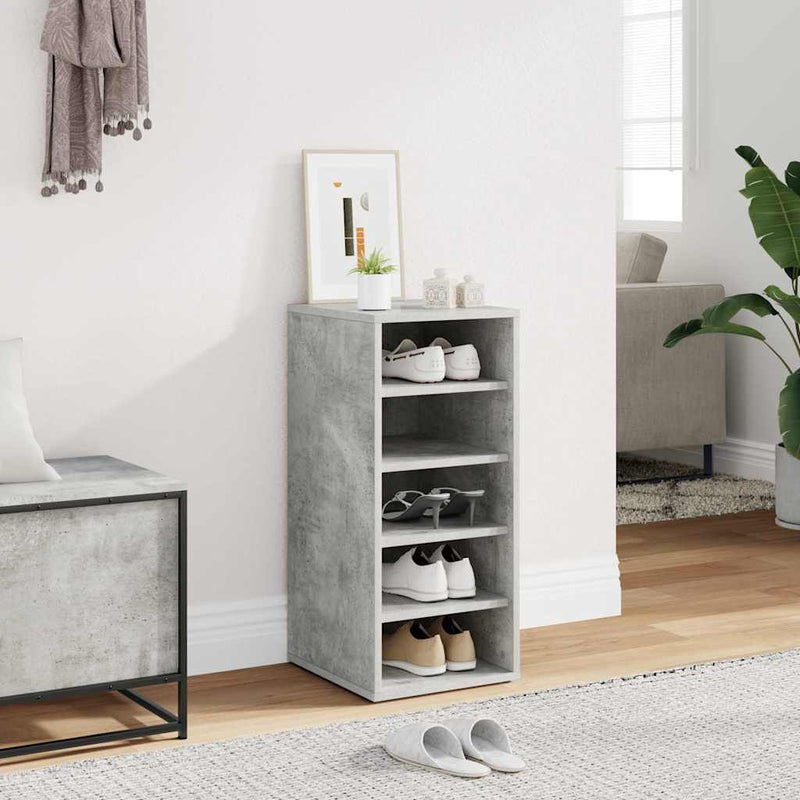 Load image into Gallery viewer, Vidaxl schoenenkast 31,5x35x70 cm bewerkt hout betongrijs