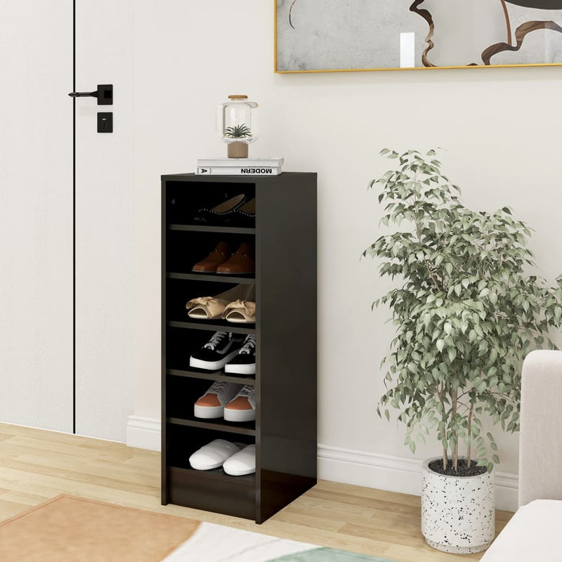 Load image into Gallery viewer, VidaXL Schoenenkast 31,5x35x90 cm bewerkt hout hoogglans grijs