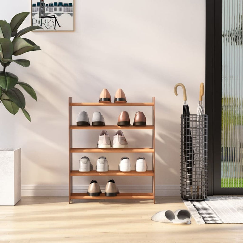 Load image into Gallery viewer, Vidaxl schoenenrek 65x24x81 cm bewerkt hout bruin