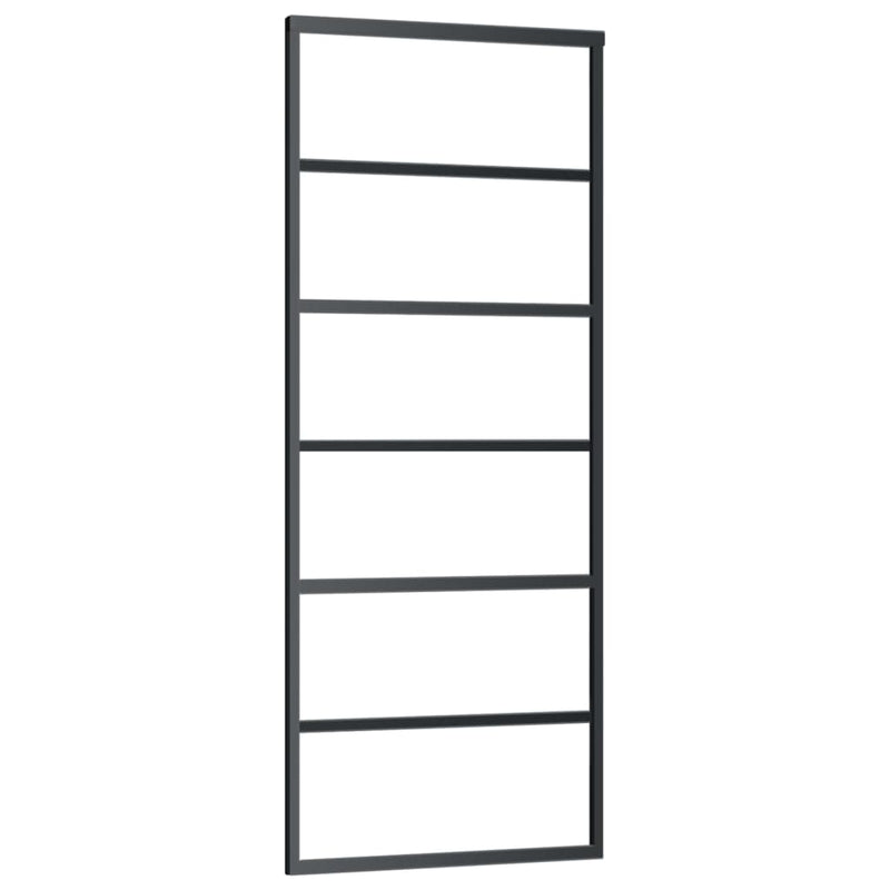 Load image into Gallery viewer, Vidaxl schuifdeur met beslag 76x205 cm aluminium en esg-glas