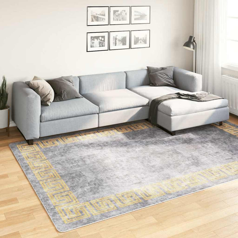 Afbeelding laden in galerijviewer, Vidaxl vloerkleed wasbaar anti-slip 190x300 cm grijs