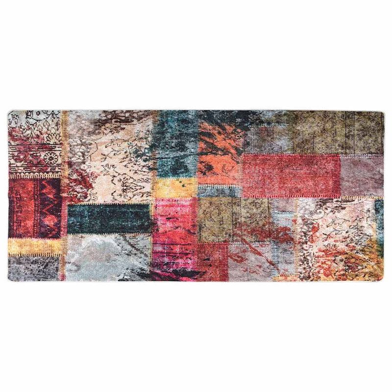 Load image into Gallery viewer, Vidaxl vloerkleed wasbaar anti-slip patchwork 80x300 cm meerkleurig
