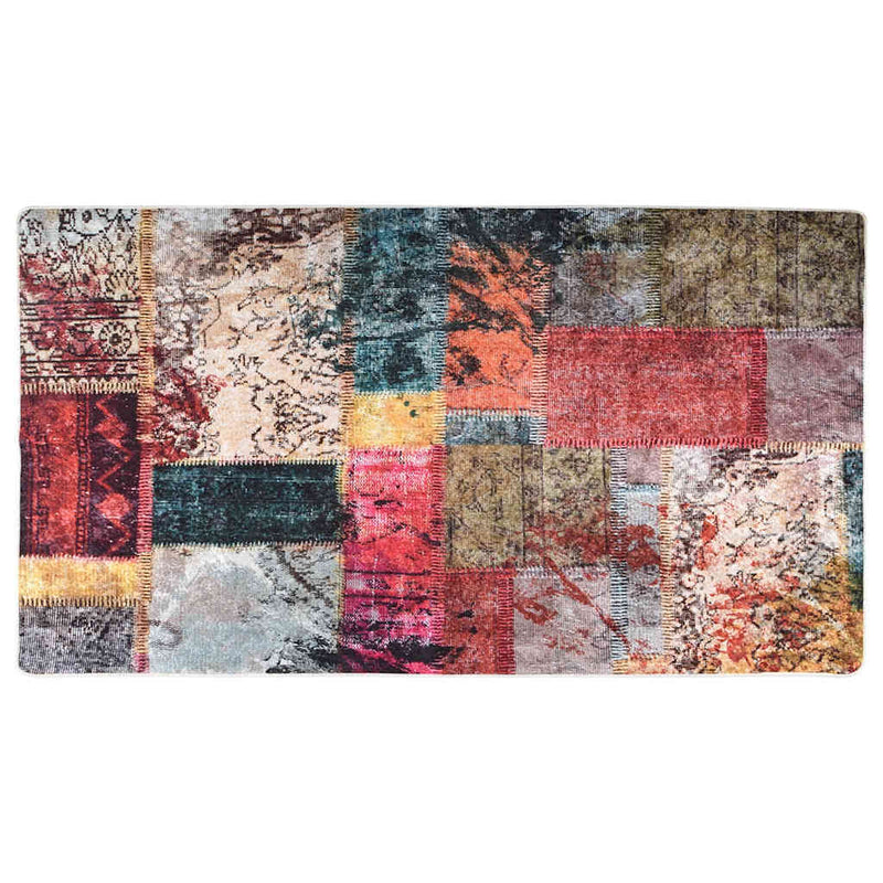 Afbeelding laden in galerijviewer, Vidaxl vloerkleed wasbaar anti-slip patchwork 190x300 cm meerkleurig