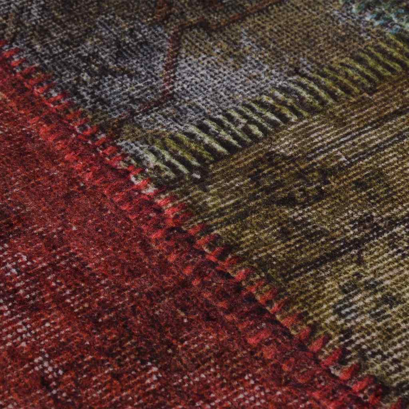 Load image into Gallery viewer, Vidaxl vloerkleed wasbaar anti-slip patchwork ø120 cm meerkleurig