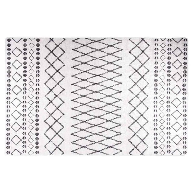 Afbeelding laden in galerijviewer, Vidaxl vloerkleed wasbaar anti-slip 80x150 cm zwart en wit