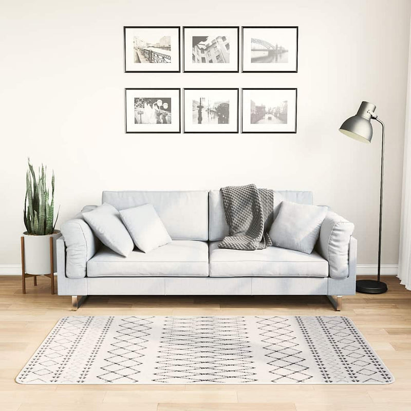 Afbeelding laden in galerijviewer, Vidaxl vloerkleed wasbaar anti-slip 80x150 cm zwart en wit