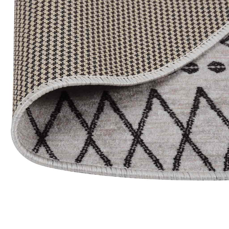 Chargez l'image dans la visionneuse de la galerie, Vidaxl vloerkleed wasbaar anti-slip ø120 cm zwart en wit