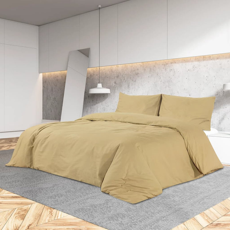 Load image into Gallery viewer, Vidaxl dekbedovertrekset 135x200 cm katoen taupe