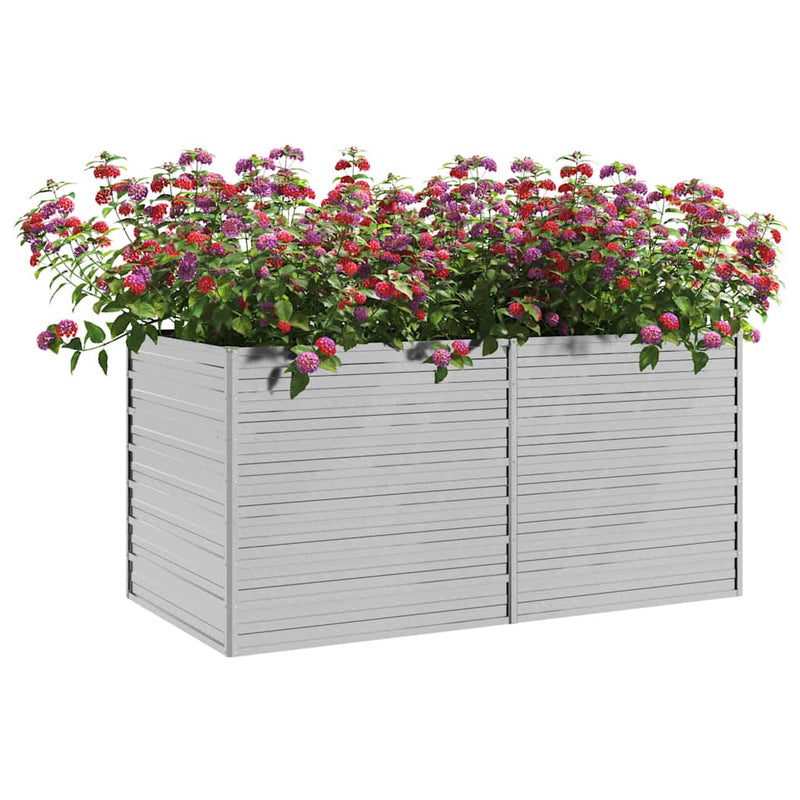 Load image into Gallery viewer, Vidaxl plantenbak verhoogd 160x80x77 cm gegalvaniseerd staal zilver