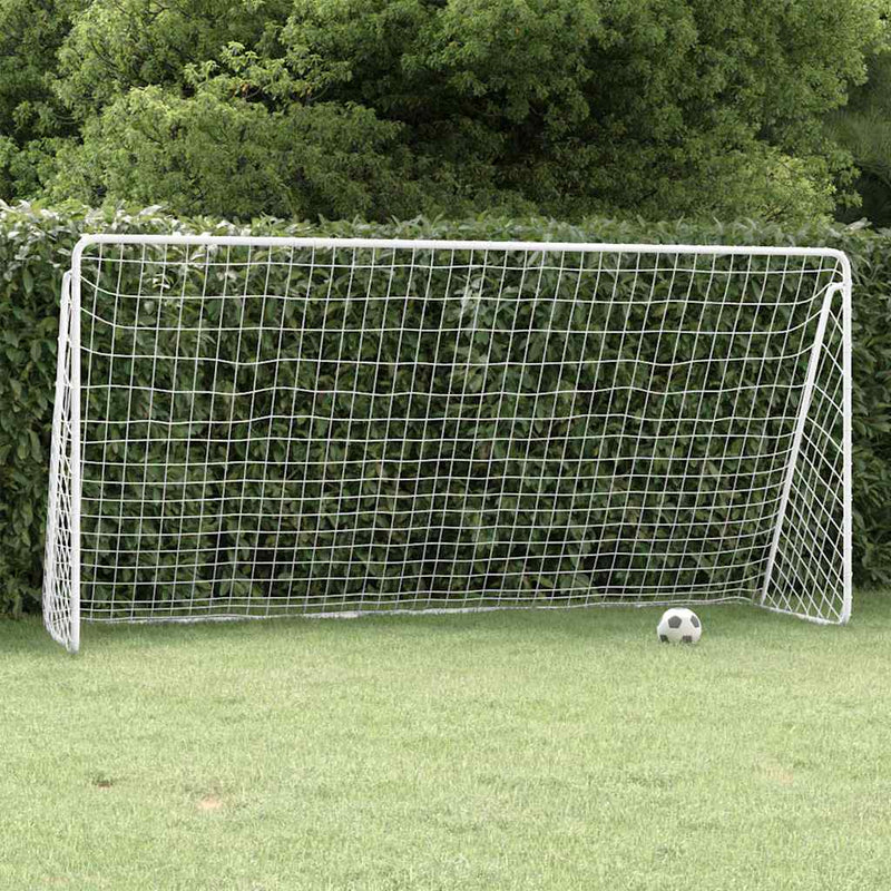 Load image into Gallery viewer, Vidaxl voetbaldoel met net 366x122x182 cm staal wit
