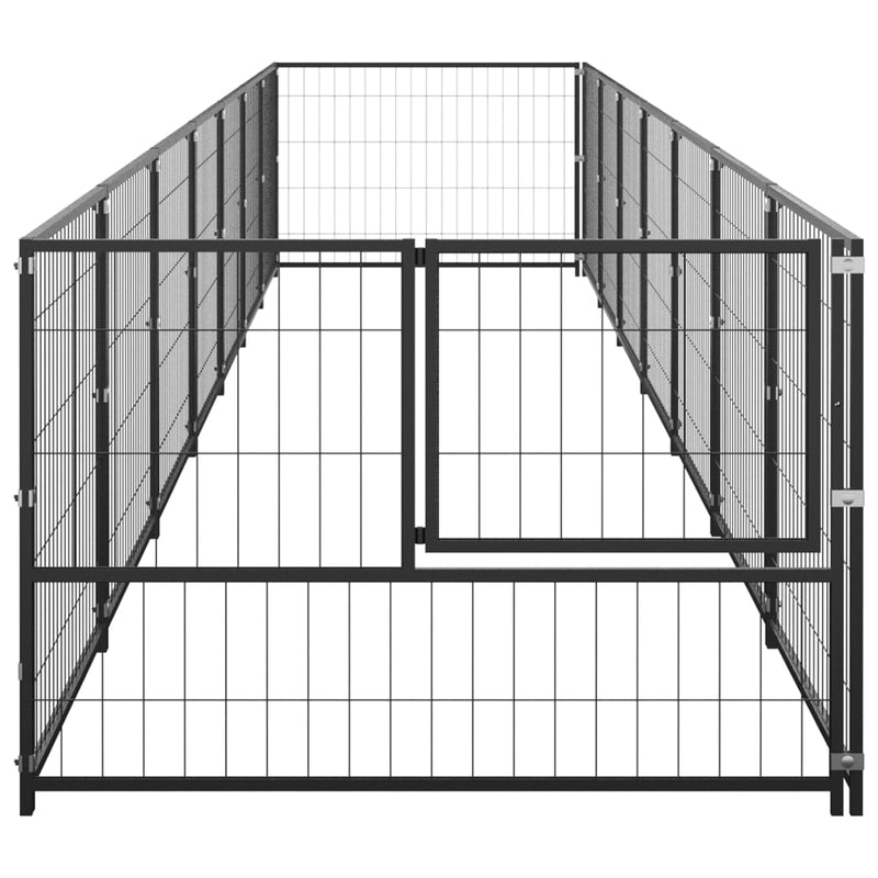 Load image into Gallery viewer, VidaXL Hondenkennel 7 m² staal zwart