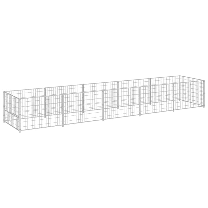 ギャラリービューアに画像をロードする, Vidaxl hondenkennel 5 m² staal zilverkleurig