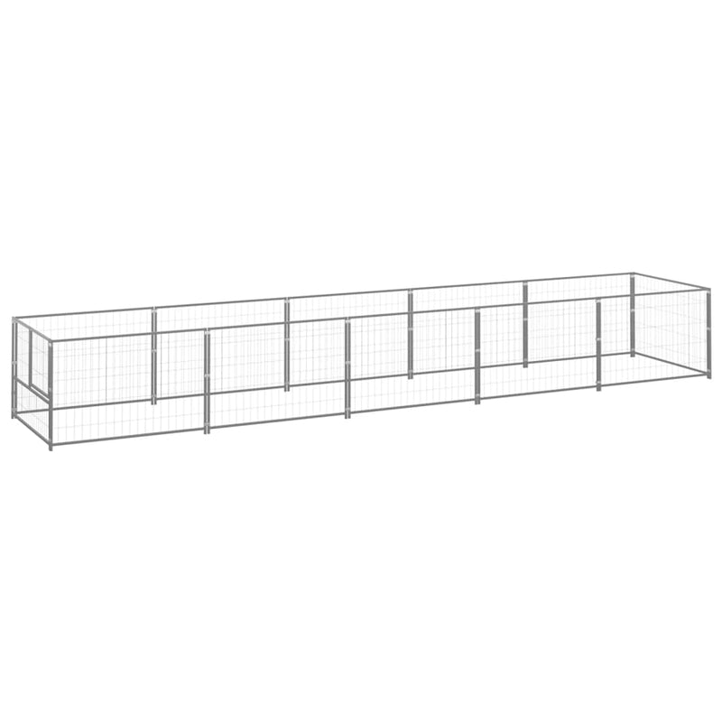 Load image into Gallery viewer, Vidaxl hondenkennel 5 m² staal zilverkleurig