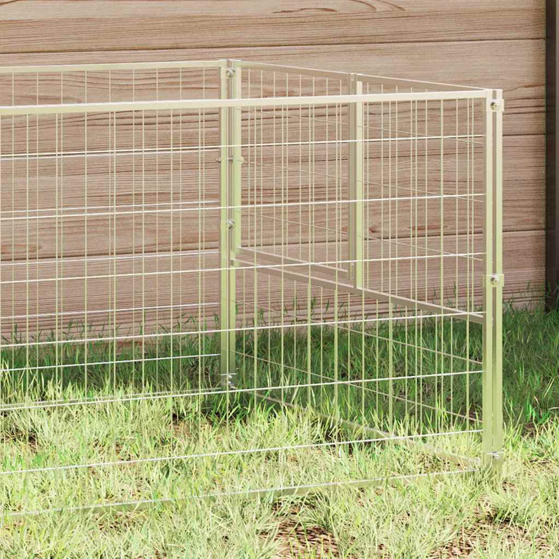 Load image into Gallery viewer, Vidaxl hondenkennel 5 m² staal zilverkleurig