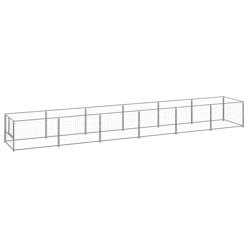 Load image into Gallery viewer, VidaXL Hondenkennel 6 m² staal zilverkleurig