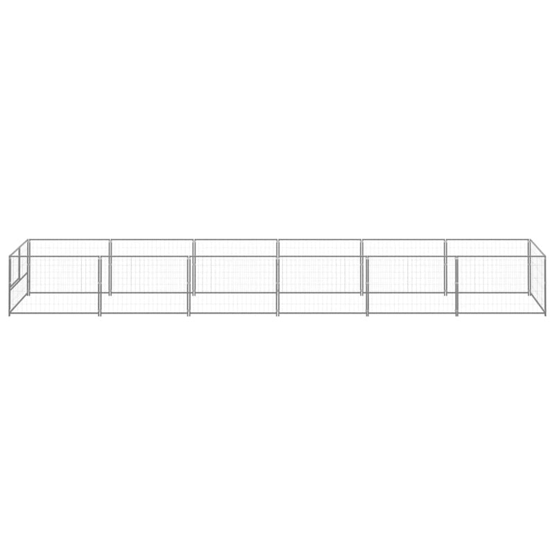 Load image into Gallery viewer, VidaXL Hondenkennel 6 m² staal zilverkleurig