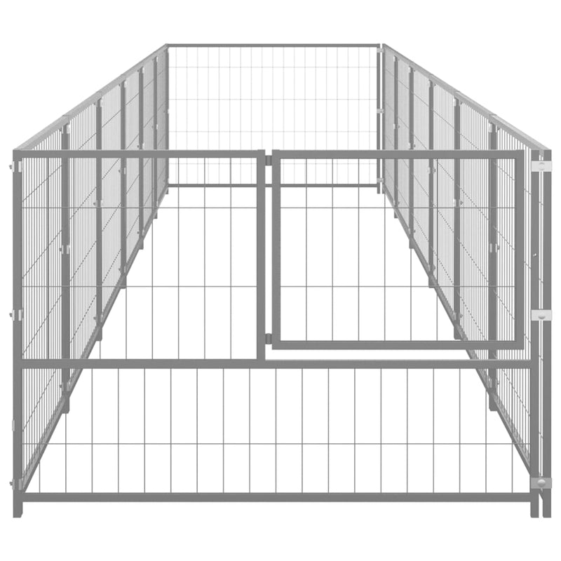 Load image into Gallery viewer, VidaXL Hondenkennel 6 m² staal zilverkleurig