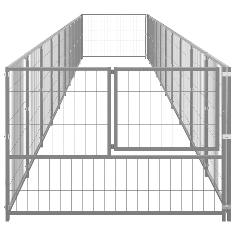 Load image into Gallery viewer, VidaXL Hondenkennel 10 m² staal zilverkleurig