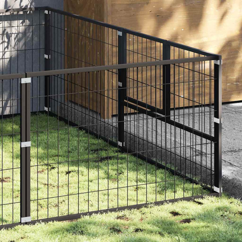 Load image into Gallery viewer, Vidaxl hondenkennel 8 m² staal zwart