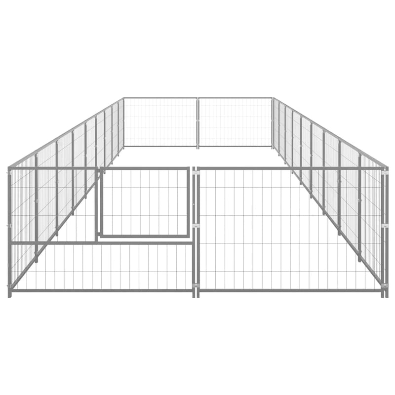 Load image into Gallery viewer, VidaXL Hondenkennel 18 m² staal zilverkleurig