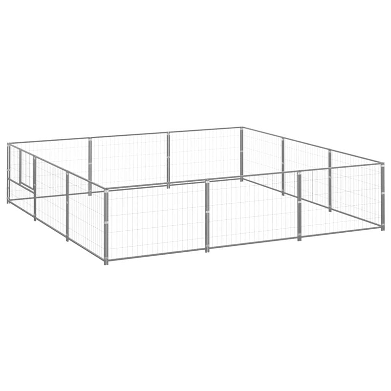 Load image into Gallery viewer, Vidaxl hondenkennel 9 m² staal zilverkleurig